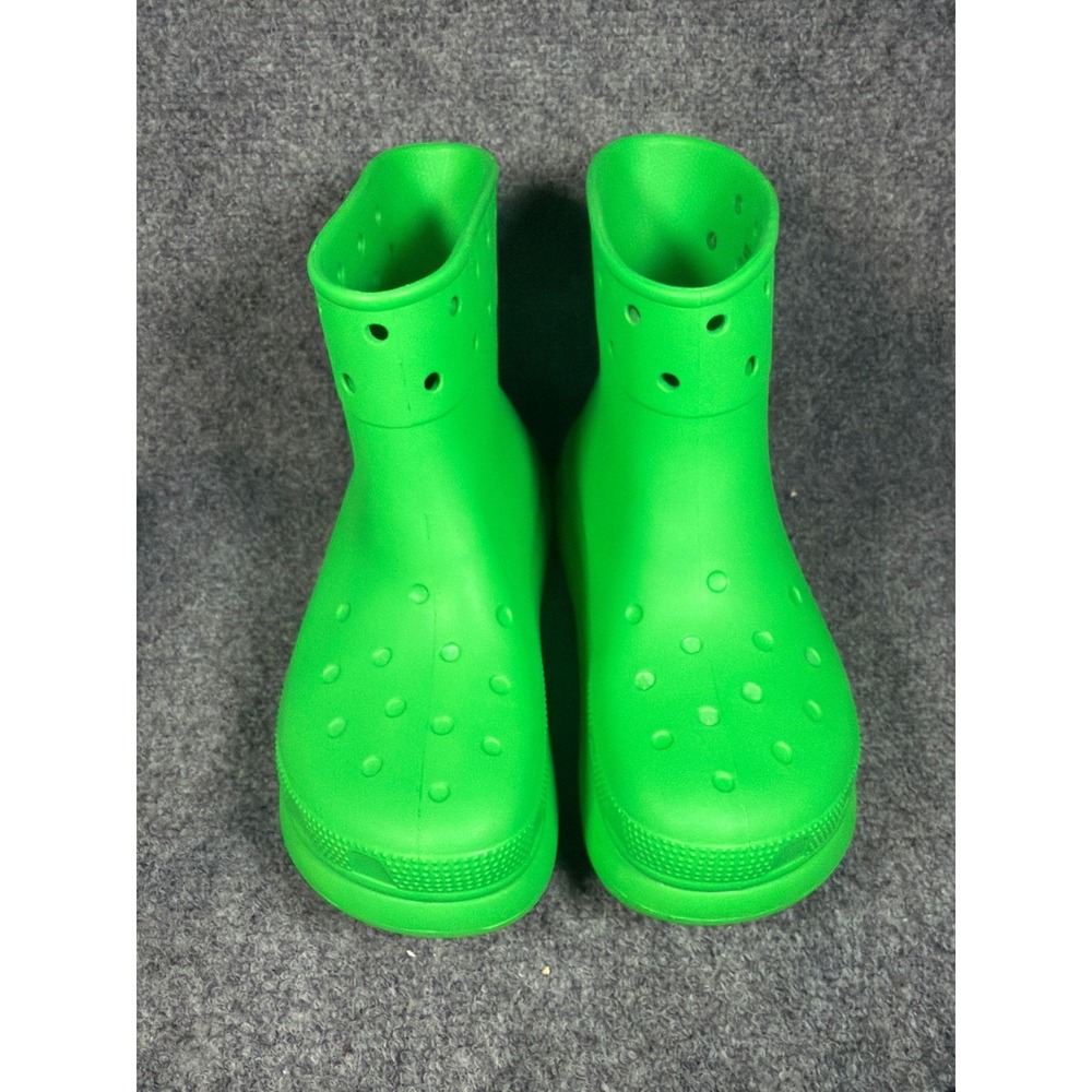 Crocs Classic Crush Rain Boot Grass Green Platform Unisex Mens 8 Womens 10 - Picture 3 of 7